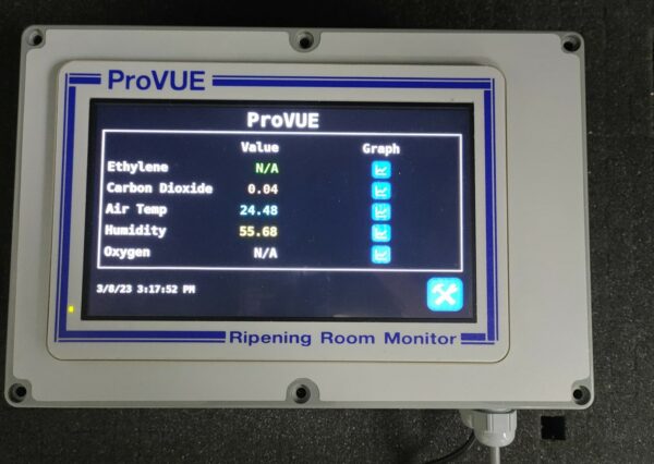 ProVUE Cold Room - Ethylene Temperature, Humidity, CO2 and O2 Monitor and Display